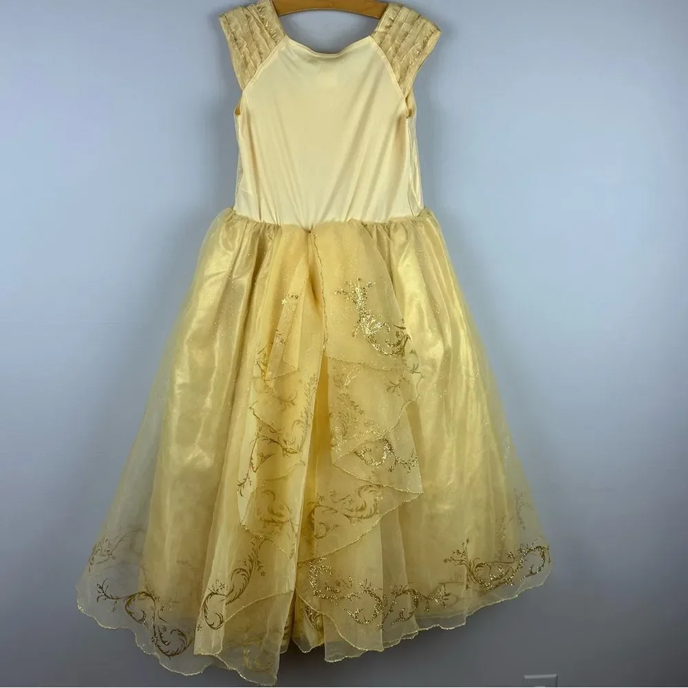 Disney Store Yellow Belle Princess Dress Gown sz 9-10